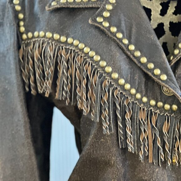 Limited Edition Double D Distressed Leather Jacket Buffalo - Picture 4 of 8